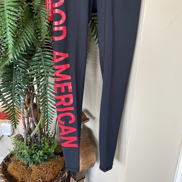 Brand New Good American Performance Black w/ Red Stretch Compression Leggings - Picture 11 of 15